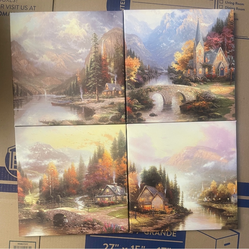Tranquil Pastoral Art & Decals Set with Warm Hues